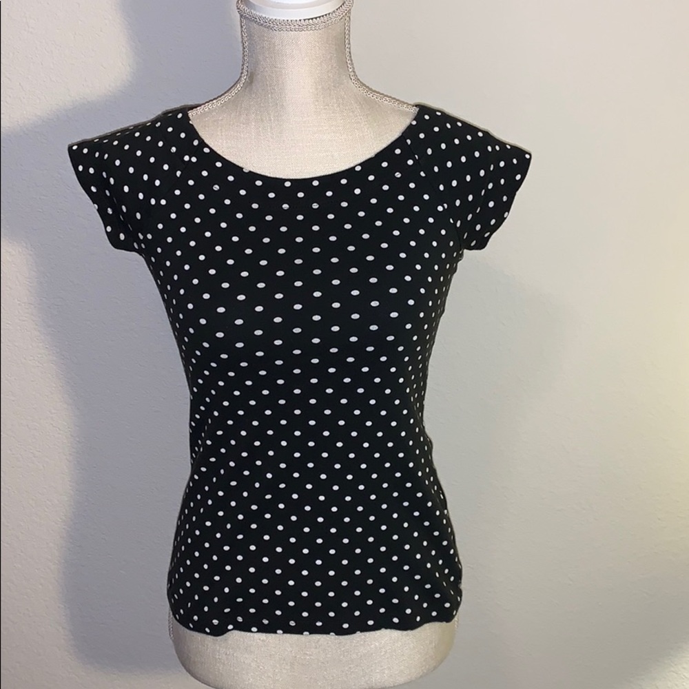 Ralph Lauren black & white polka dot shirt